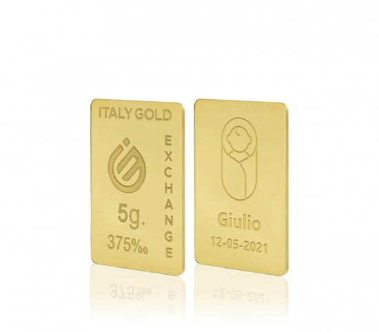 Lingotto Oro regalo per Nascita 9 Kt da 5 gr. IGE GOLD